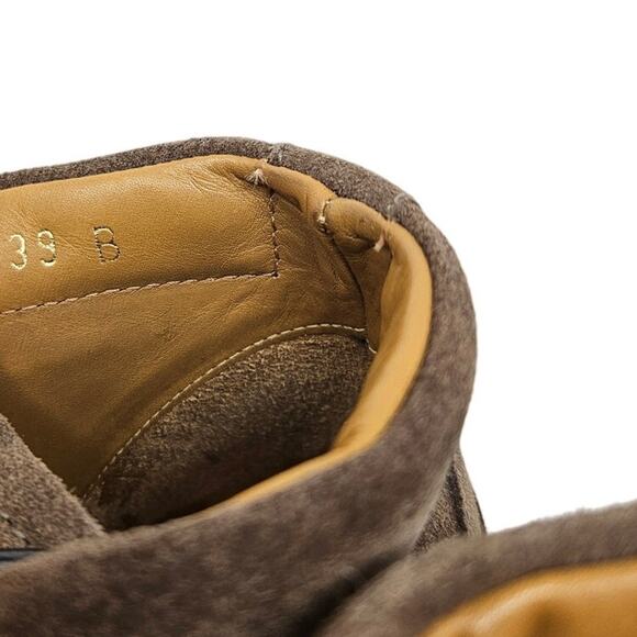 NEW Polo Ralph Lauren 39 Helene Brown Leather Chunky Platform Lace Up Boot - Picture 6 of 8